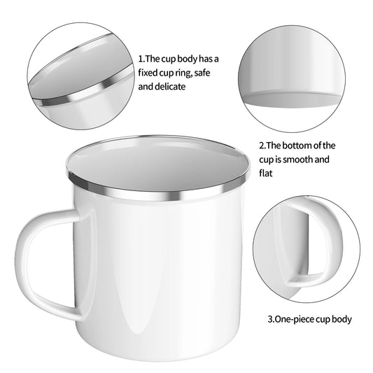 Taza de café de esmalte de 350ml | Portátil, duradera y ecológica