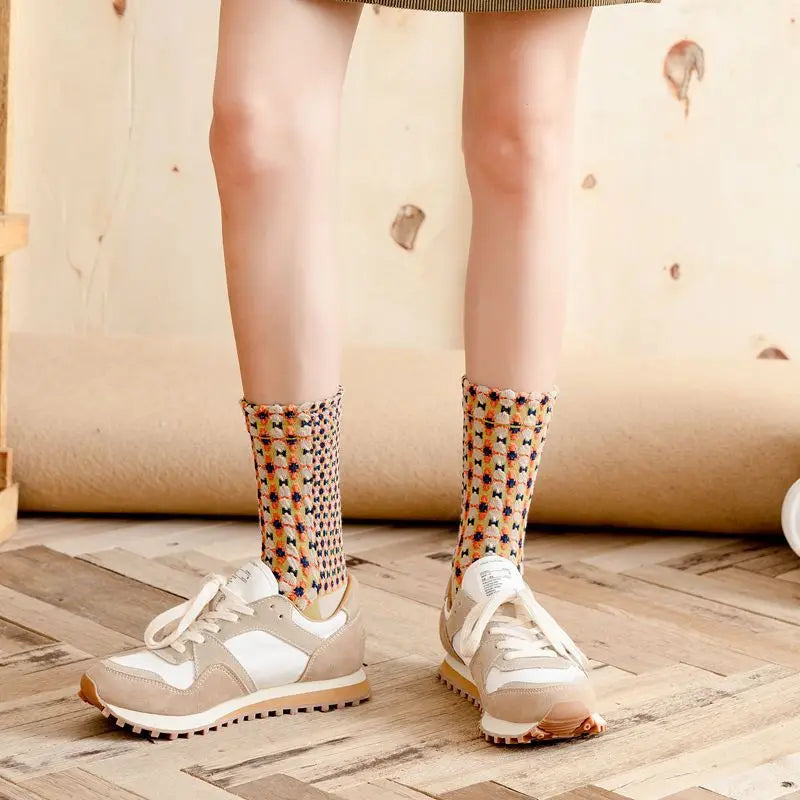 Autumn Winter Cotton Kawaii Socks for Women | Cute Retro Designs