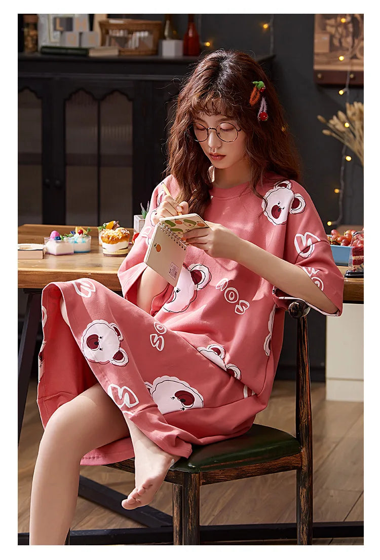 Cute Women's Short Sleeve Nightgown | Plus Size Sleepwear