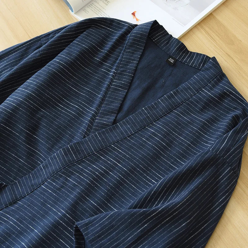 New Japanese Kimono Short-sleeved Shorts Suit Men's Pajamas Two-piece Summer Cotton Yukata Plus Size Bathrobe Sleepwear For Men