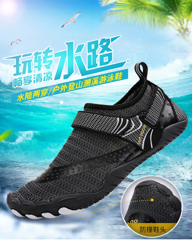 Unisex Swimming Water Shoes Men Barefoot Outdoor Beach Sandals Upstream Aqua Shoes Plus Size Nonslip River Sea Diving Sneakers