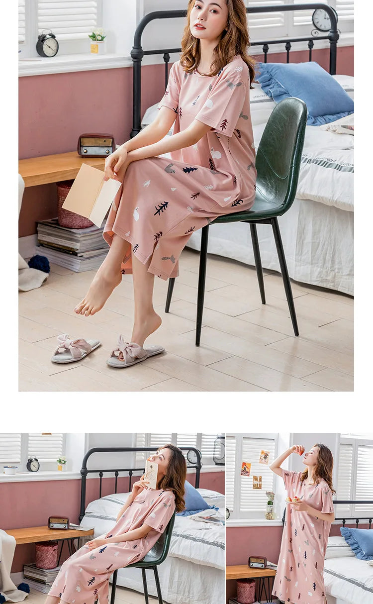 Cute Women's Short Sleeve Nightgown | Plus Size Sleepwear