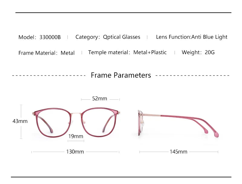 Lightweight Blue Light Blocking Glasses for Women | Anti Eyestrain Eyewear