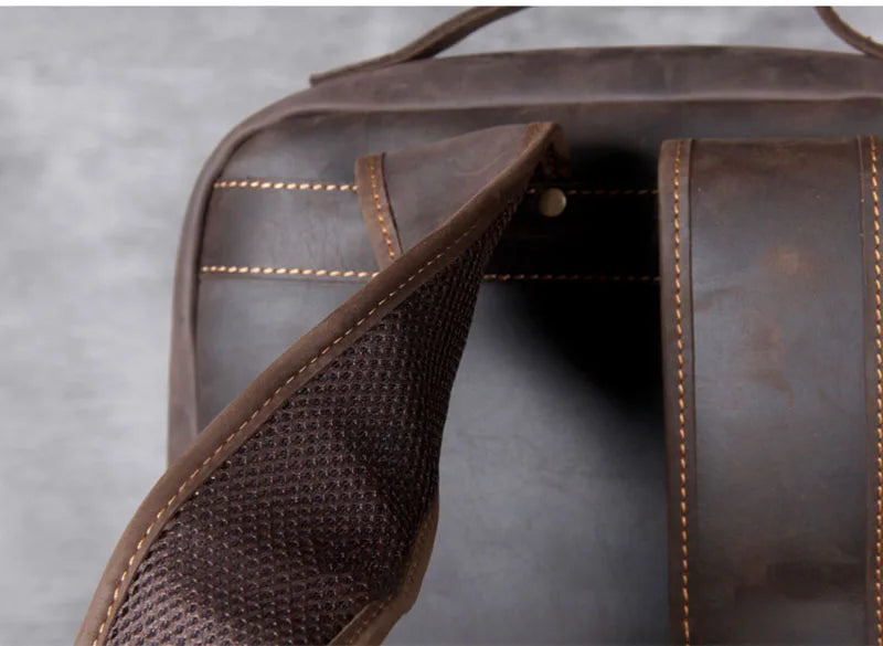 Vintage Genuine Leather Backpack for Men | Stylish Daily Rucksack
