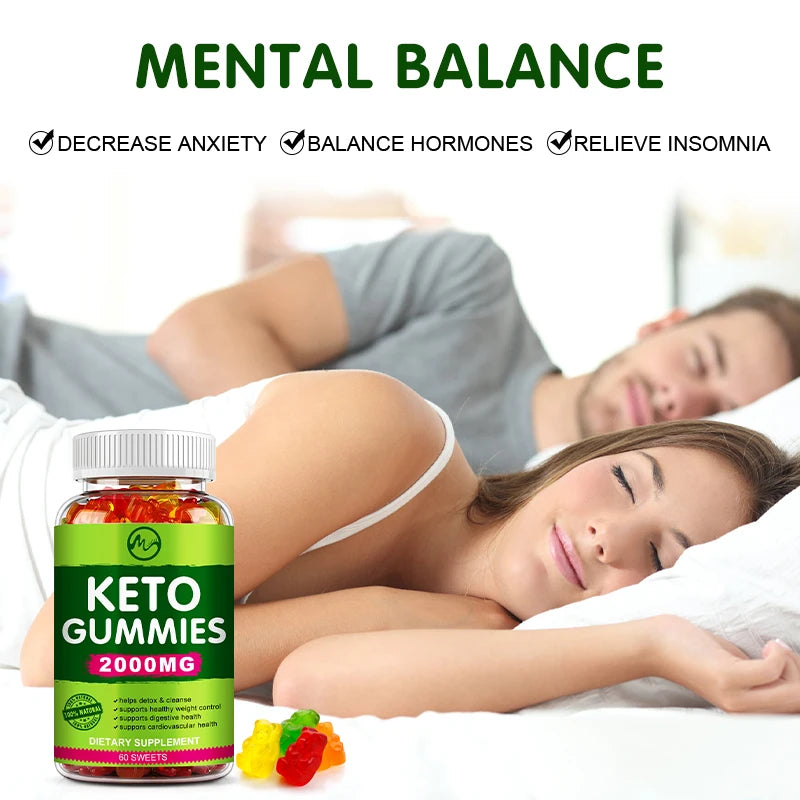 60 Count Keto Gummies for Fat Management | Green Apple Flavor