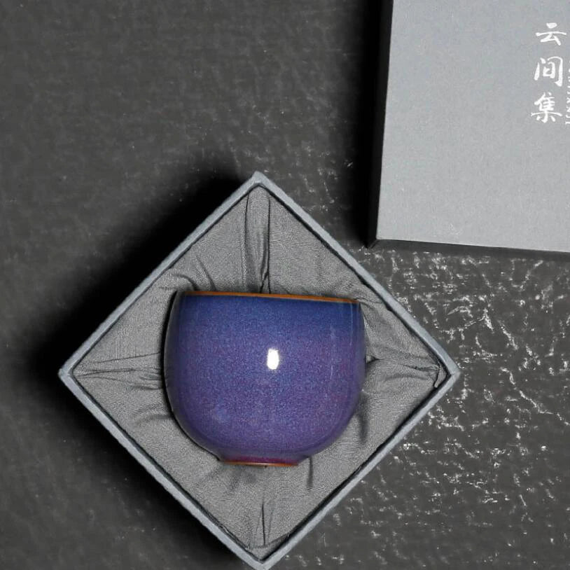 Elegant Purple Ceramic Kung Fu Teacup | Traditional Chinese Drinkware