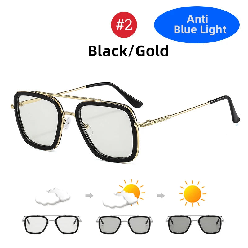 Square Photochromic Anti Blue Light Glasses | Stylish Unisex Eyewear
