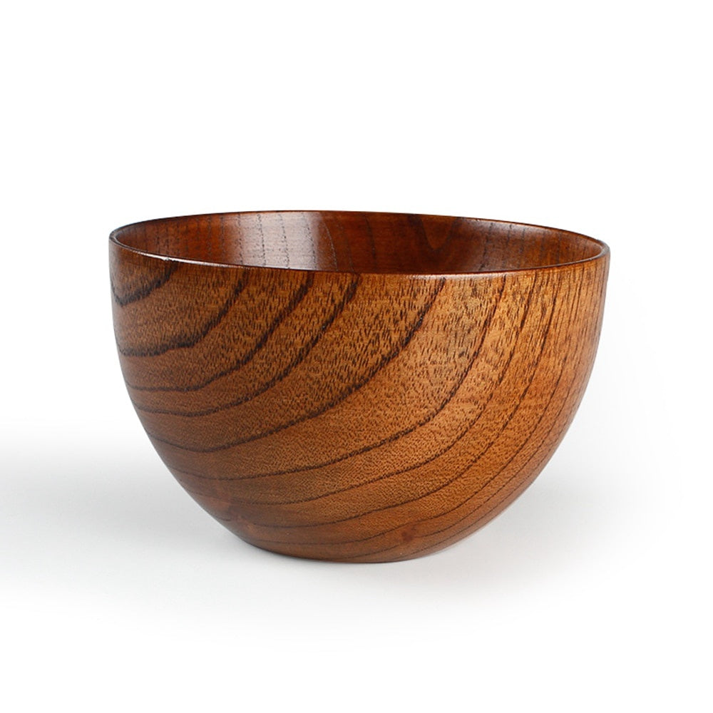 Japanese Style Wooden Bowl | Elegant Natural Wood Tableware