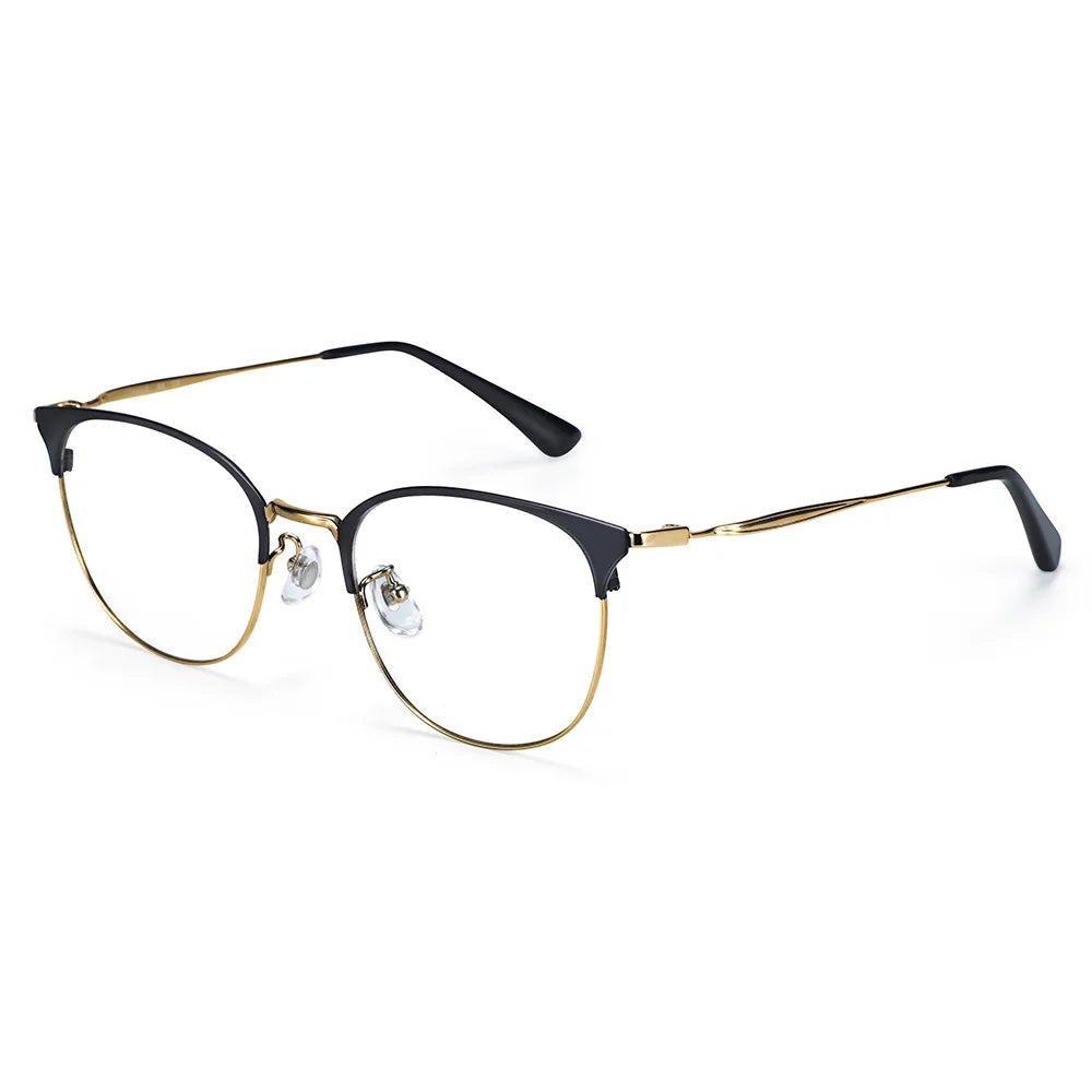 Stylish Retro Half Frame Prescription Glasses | Unisex Eyewear