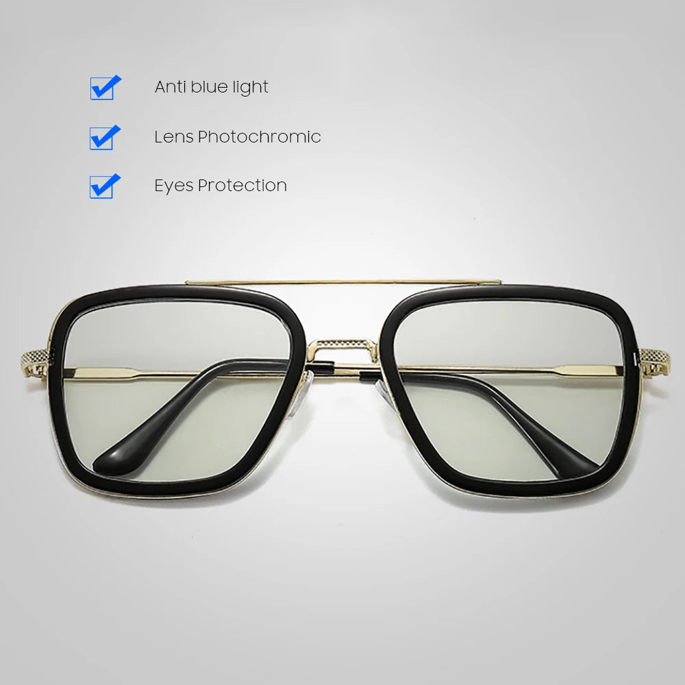 Square Photochromic Anti Blue Light Glasses | Stylish Unisex Eyewear