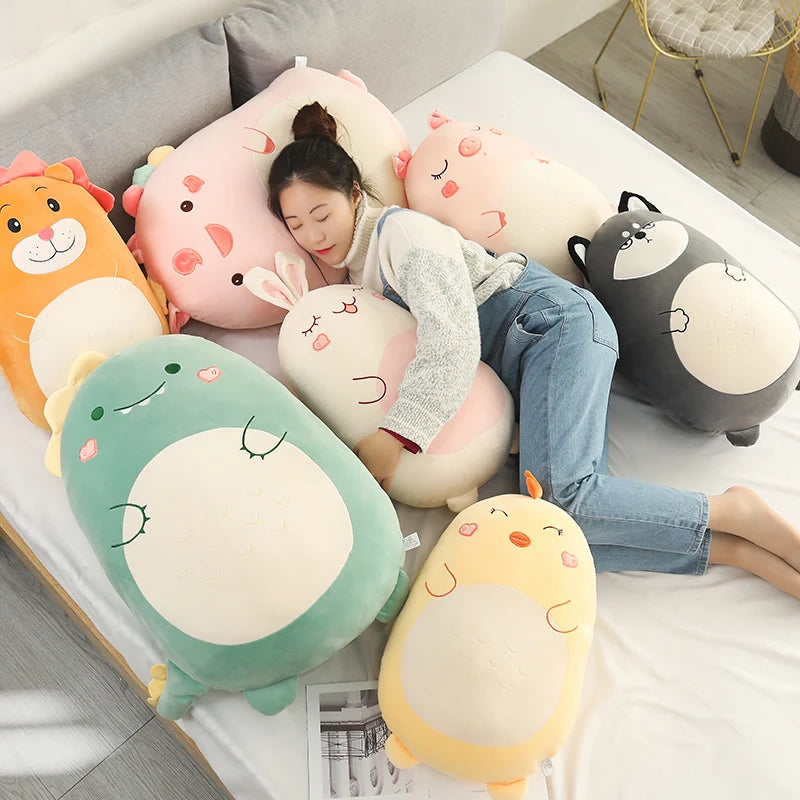 Kawaii Animal Plush Pillow | Cute Dinosaur & Shiba Inu Cushion