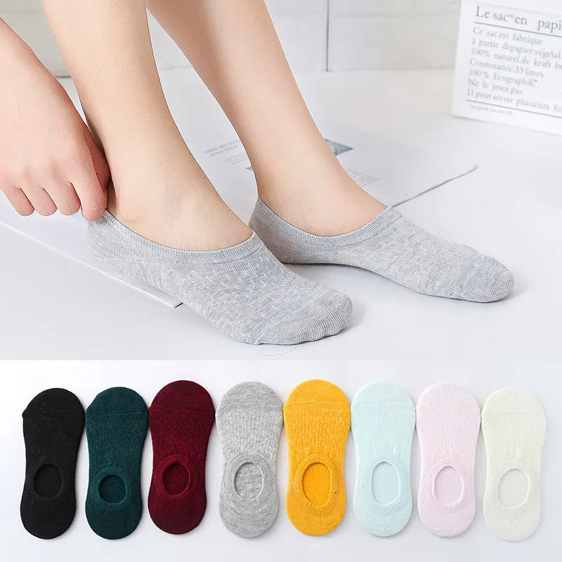Women's Invisible Boat Socks Set | Breathable Non-Slip Comfort