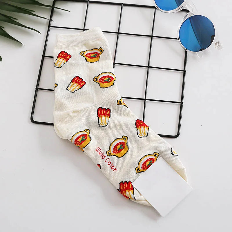 Calcetines Divertidos de Dibujos Animados de Comida para Hombre | Diseños de Aguacate y Hamburguesa