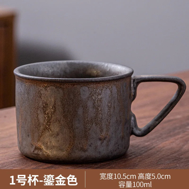 Taza de café vintage japonesa | Vajilla de cerámica retro única