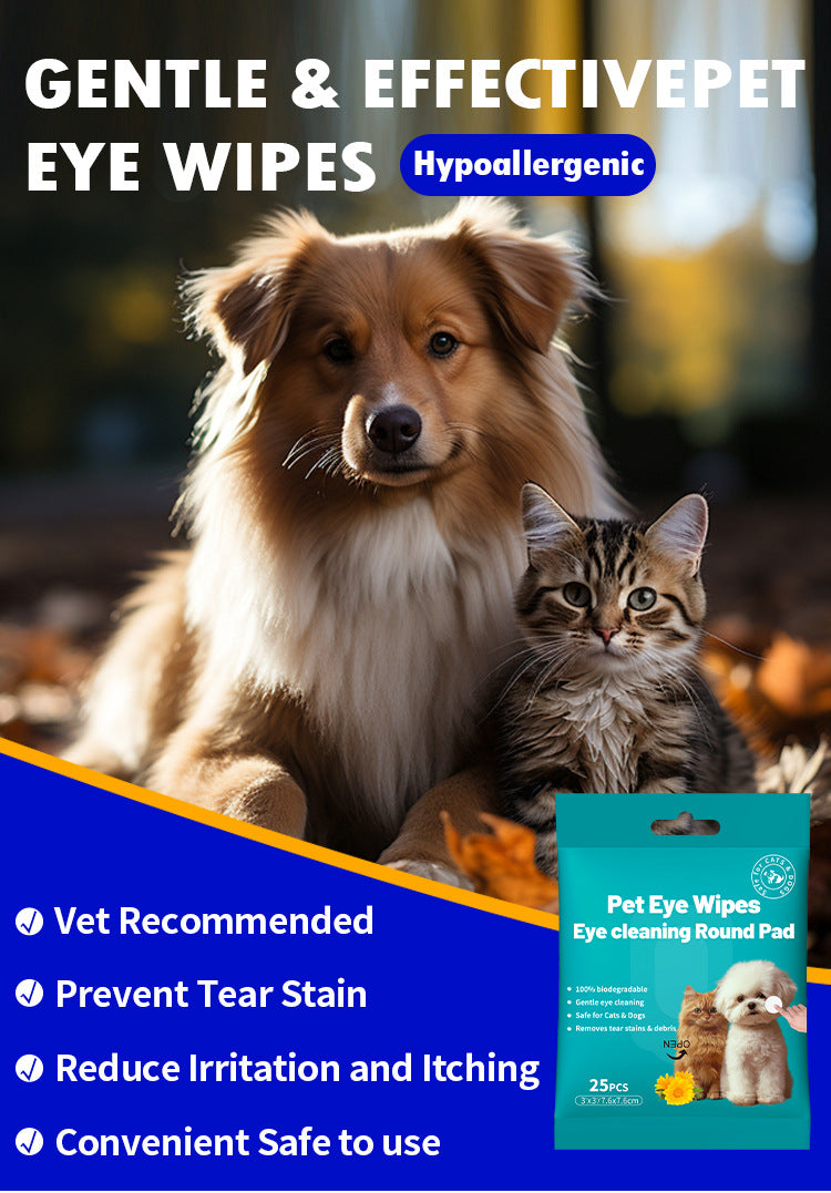 Effective Pet Tear Stain Removal Wipes | Gentle Cat Eye Cleaners
