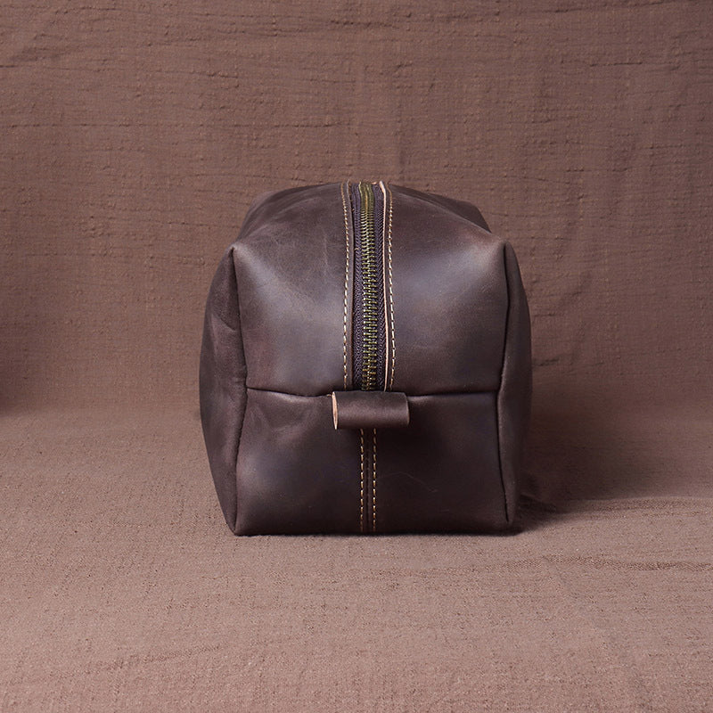 Stylish Genuine Leather Hand Wash Bag for Men | Large Capacity