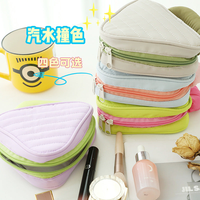 Large Capacity Color-Blocked Makeup Bag | Stylish Travel Essential