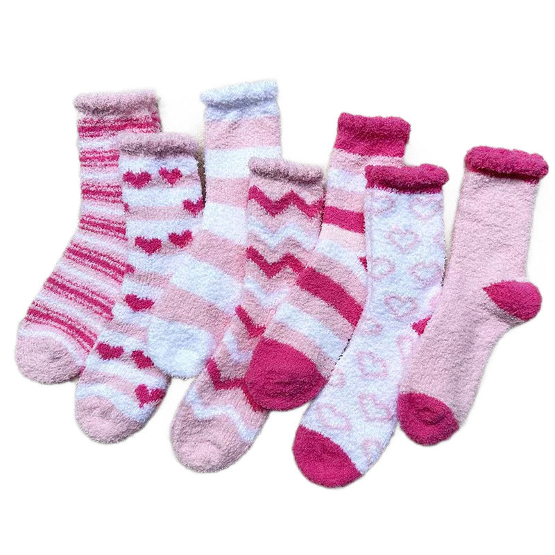 Cozy Heart-Shaped Floor Socks for Women | Warm & Non-Shedding
