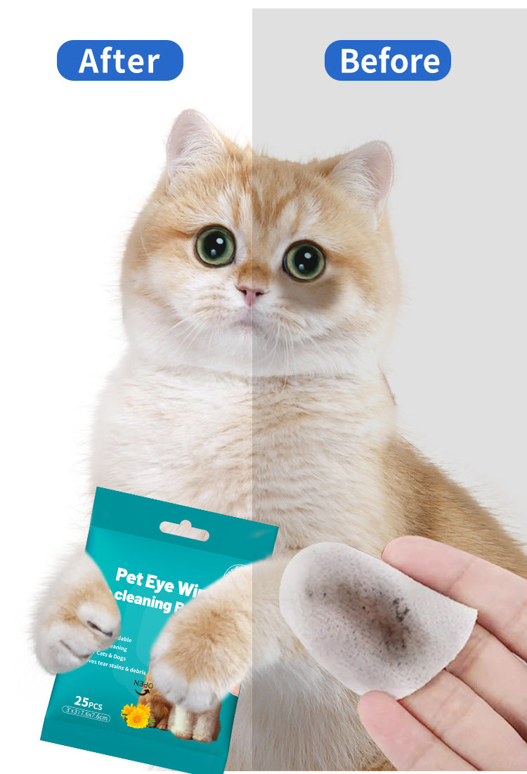 Effective Pet Tear Stain Removal Wipes | Gentle Cat Eye Cleaners