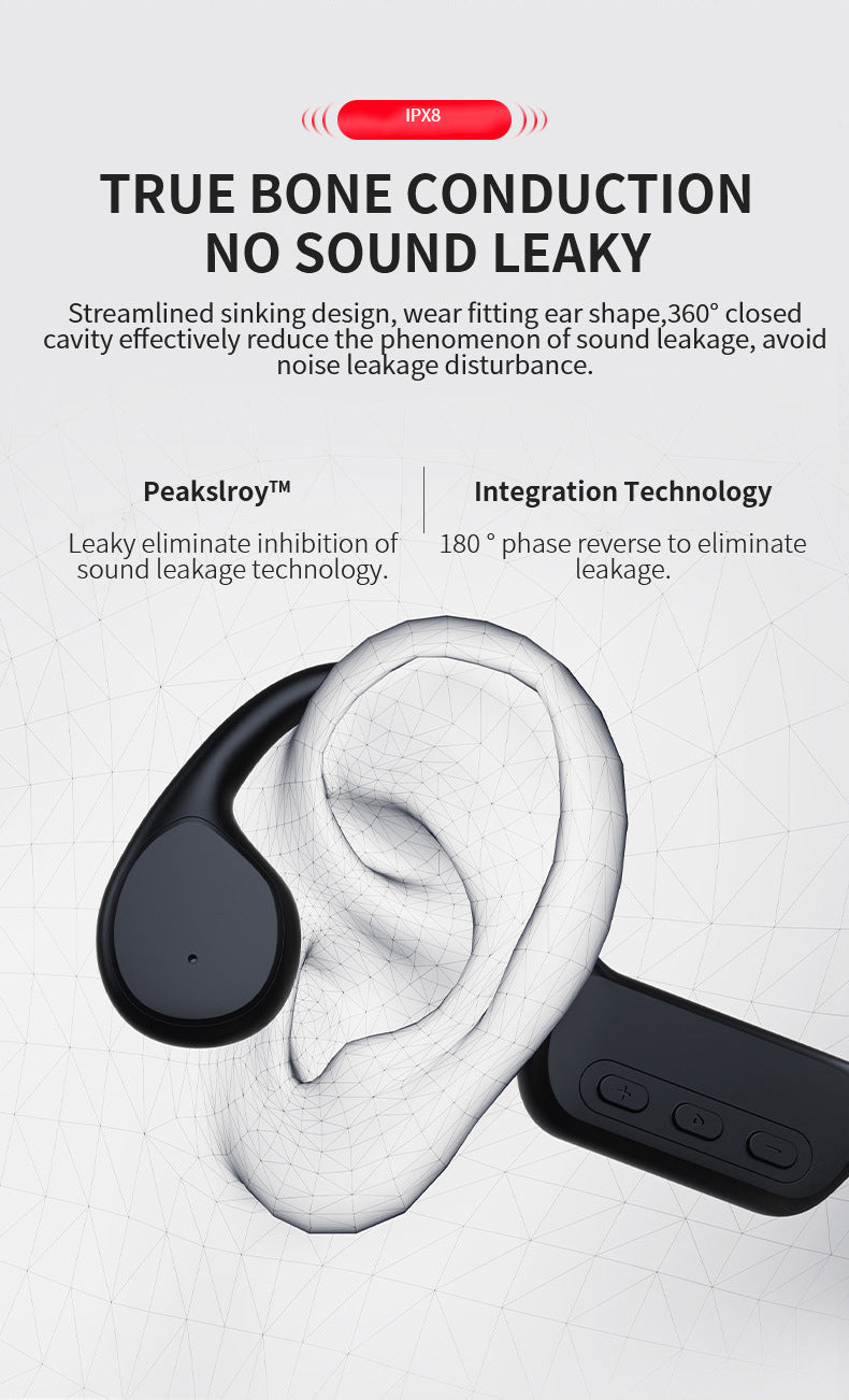 Bluetooth Bone Conduction Earphones | Waterproof MP3 Headphones
