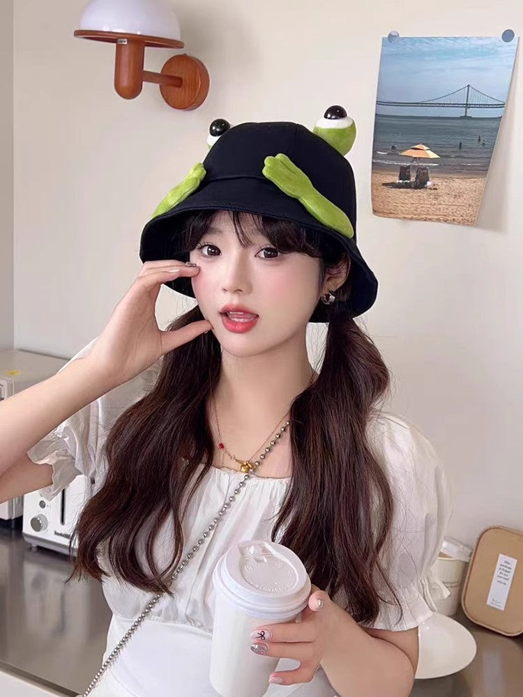 Cute Big Eyes Frog Bucket Hats | Stylish Sun Protection Cap