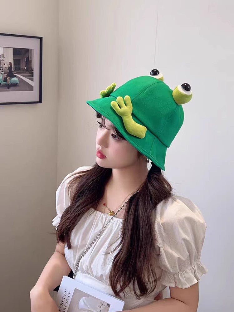 Cute Big Eyes Frog Bucket Hats | Stylish Sun Protection Cap