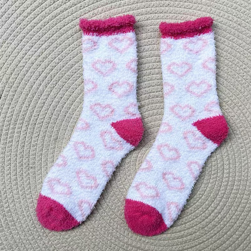 Cozy Heart-Shaped Floor Socks for Women | Warm & Non-Shedding