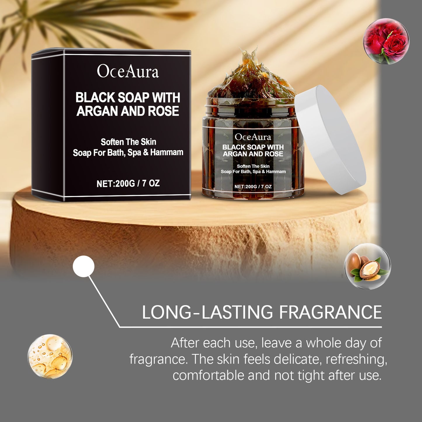 Natural Black Soap Deep Cleansing Exfoliating Body Scrub