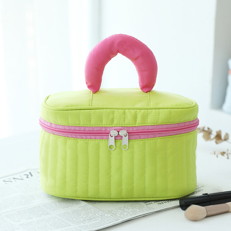 Large Capacity Color-Blocked Makeup Bag | Stylish Travel Essential