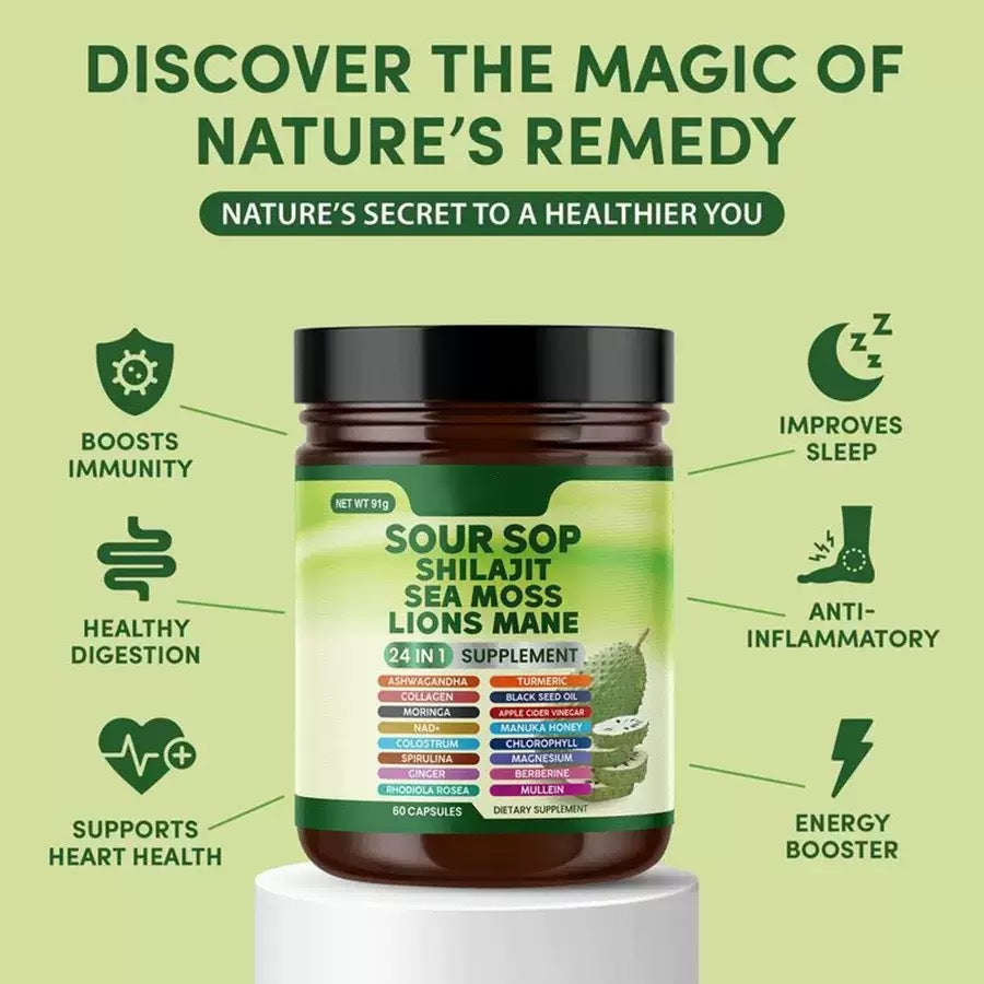 24-In-1 Soursop Supplement | Boost Digestion & Immunity