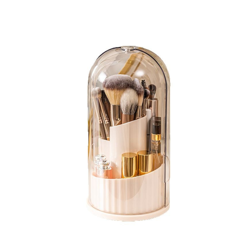 Rotating Cosmetic Brush Storage Box | Dustproof Makeup Organizer