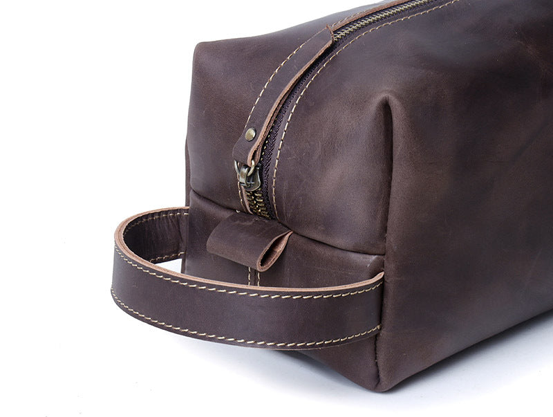 Stylish Genuine Leather Hand Wash Bag for Men | Large Capacity