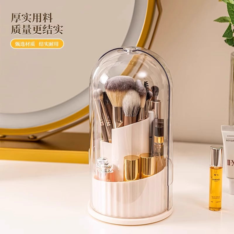 Rotating Cosmetic Brush Storage Box | Dustproof Makeup Organizer