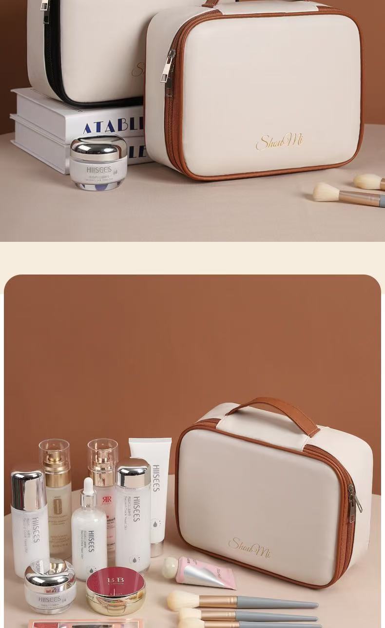 Multifunctional Partitioned Cosmetic Bag | Stylish Makeup Storage