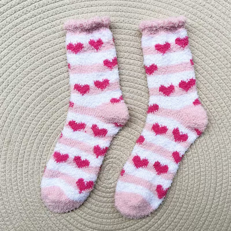 Cozy Heart-Shaped Floor Socks for Women | Warm & Non-Shedding