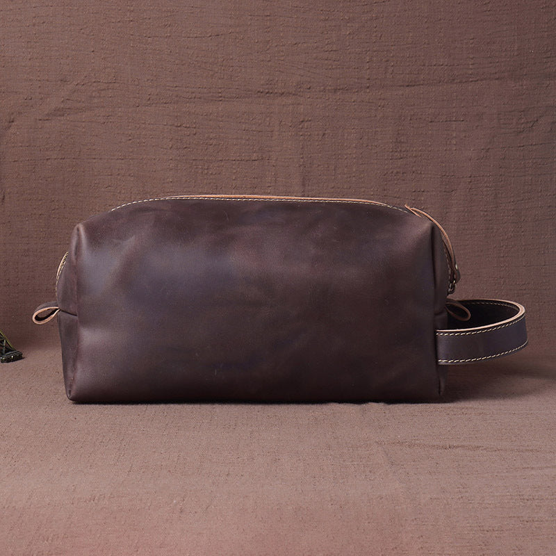 Stylish Genuine Leather Hand Wash Bag for Men | Large Capacity