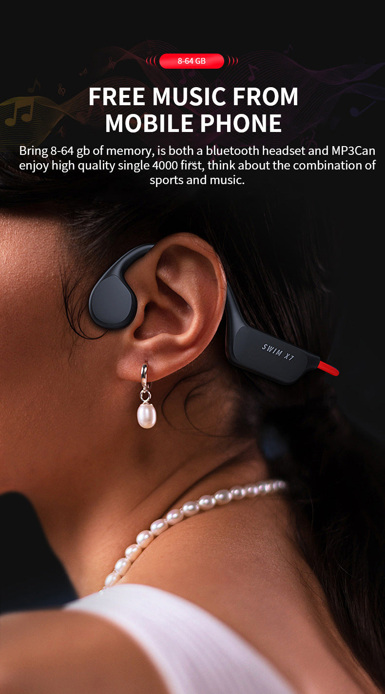 Bluetooth Bone Conduction Earphones | Waterproof MP3 Headphones