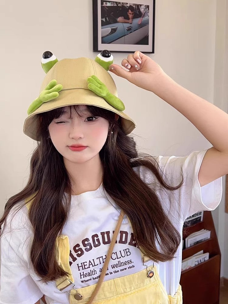Cute Big Eyes Frog Bucket Hats | Stylish Sun Protection Cap