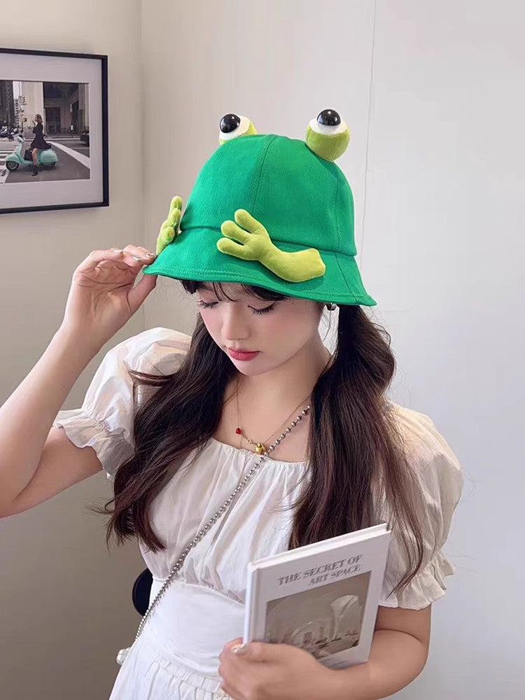 Cute Big Eyes Frog Bucket Hats | Stylish Sun Protection Cap