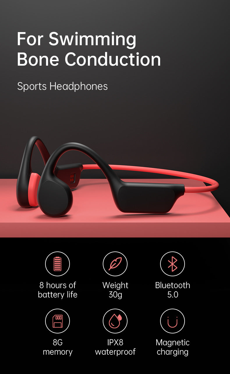 Bluetooth Bone Conduction Earphones | Waterproof MP3 Headphones