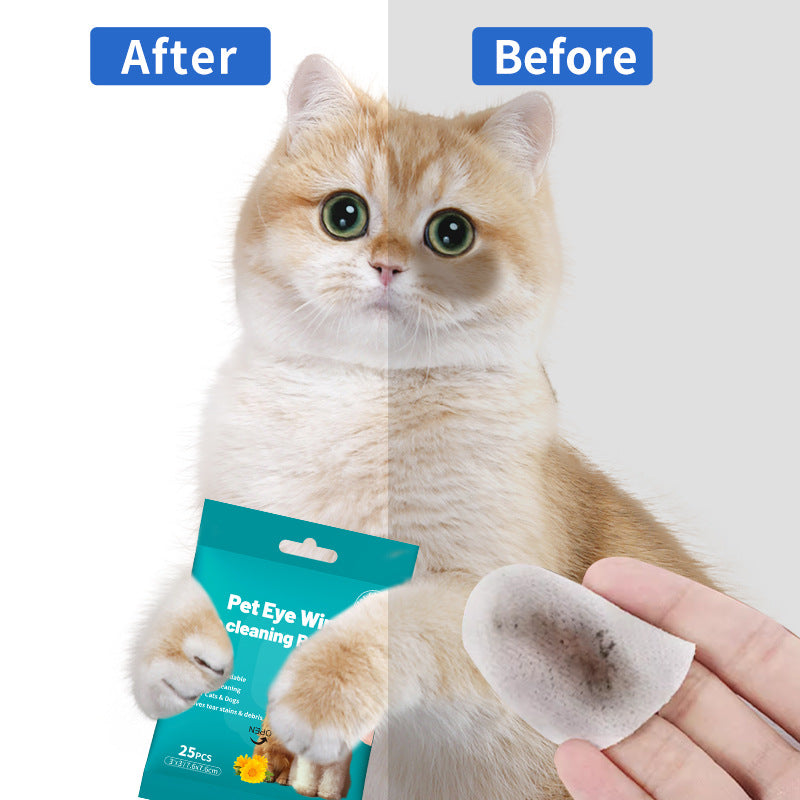 Effective Pet Tear Stain Removal Wipes | Gentle Cat Eye Cleaners