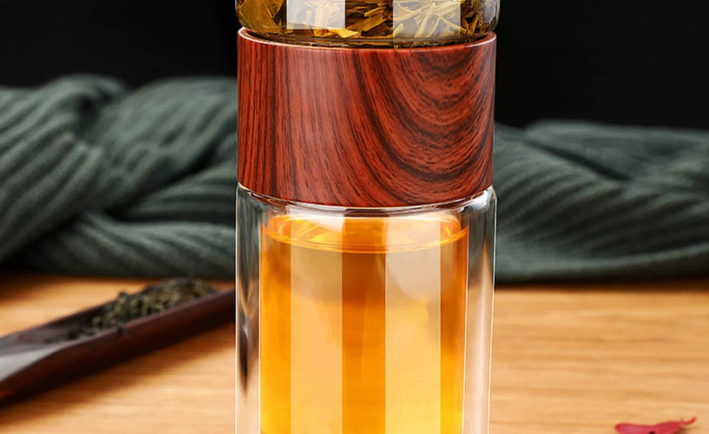 Eco-Friendly Double Glass Water Bottle with Infuser | Stylish Drinkware