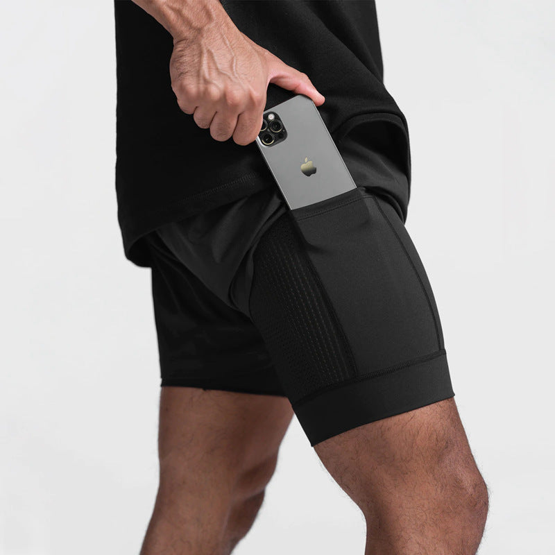 Men's 2-in-1 Running Shorts | Breathable Double Layer Fitness Gear