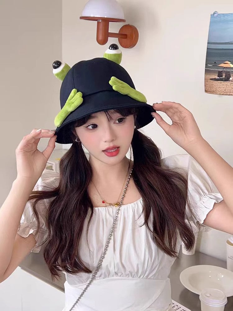 Cute Big Eyes Frog Bucket Hats | Stylish Sun Protection Cap