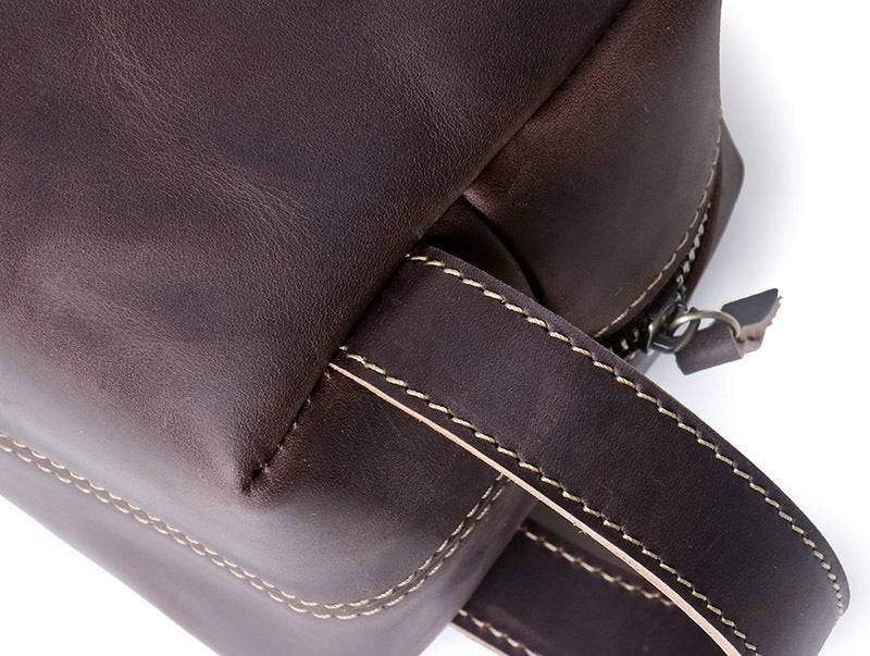 Stylish Genuine Leather Hand Wash Bag for Men | Large Capacity