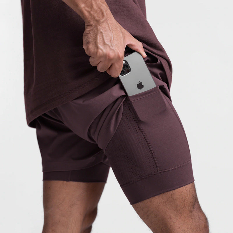 Men's 2-in-1 Running Shorts | Breathable Double Layer Fitness Gear