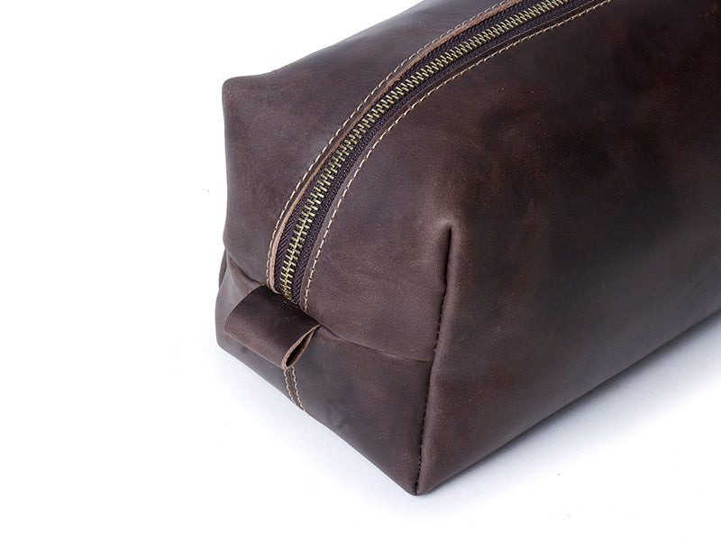 Stylish Genuine Leather Hand Wash Bag for Men | Large Capacity