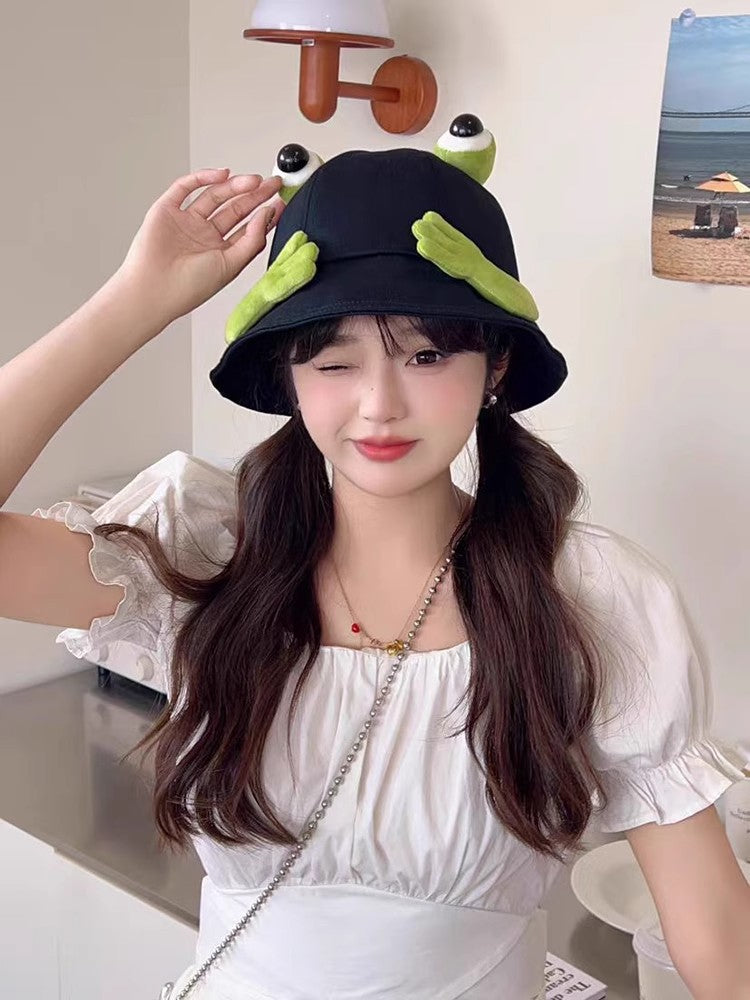 Cute Big Eyes Frog Bucket Hats | Stylish Sun Protection Cap