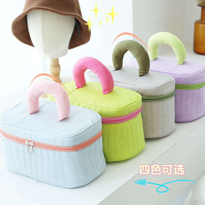 Large Capacity Color-Blocked Makeup Bag | Stylish Travel Essential