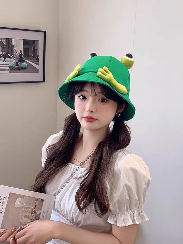 Cute Big Eyes Frog Bucket Hats | Stylish Sun Protection Cap